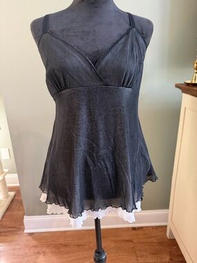 Black Sheer Layered Camisole Tank Top